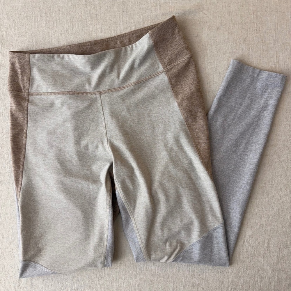 Outdoor Voices TechSweat Colorblock‎ Leggings Tan Beige Grey Med
